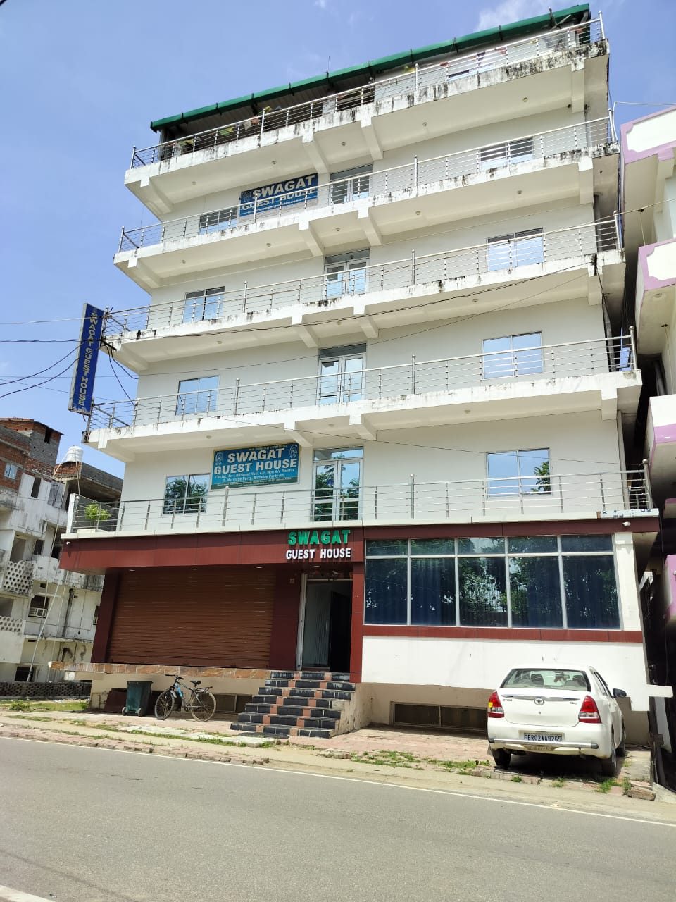 Swagat Guest House building exterior near West Kalachakra Ground, Bodh Gaya